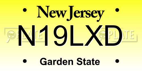 N19LXD New Jersey License Plate