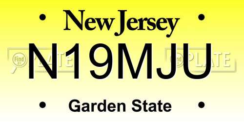 N19MJU New Jersey License Plate