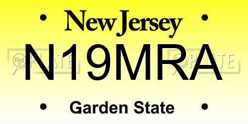 N19MRA New Jersey License Plate