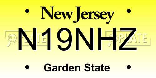 N19NHZ New Jersey License Plate