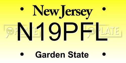 N19PFL New Jersey License Plate