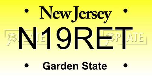 N19RET New Jersey License Plate