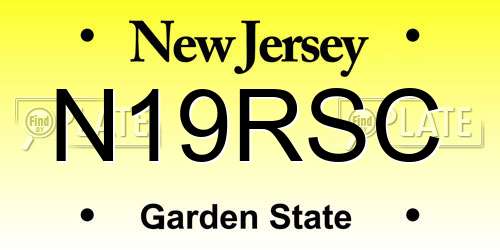 N19RSC New Jersey License Plate