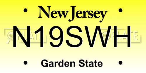 N19SWH New Jersey License Plate
