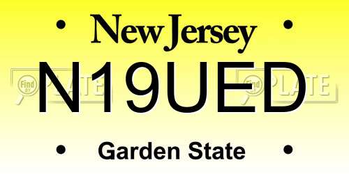 N19UED New Jersey License Plate