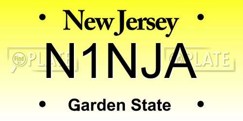 N1NJA New Jersey License Plate