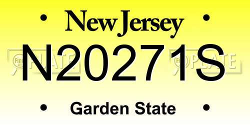 N20271S New Jersey License Plate