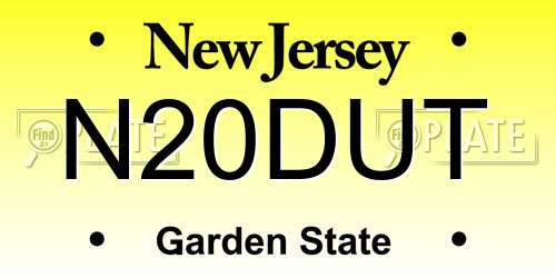N20DUT New Jersey License Plate