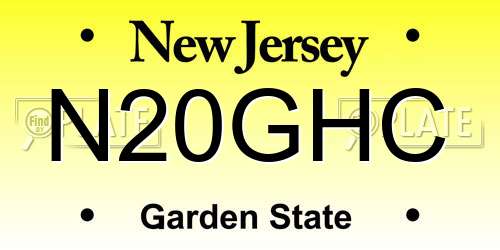 N20GHC New Jersey License Plate
