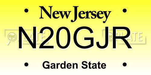 N20GJR New Jersey License Plate
