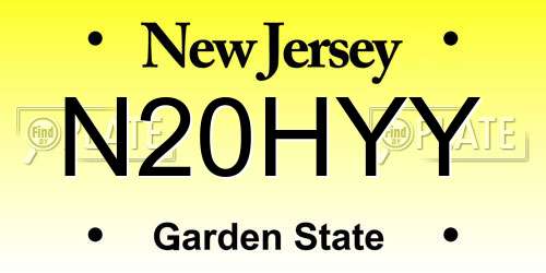 N20HYY New Jersey License Plate