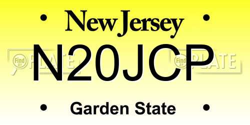 N20JCP New Jersey License Plate