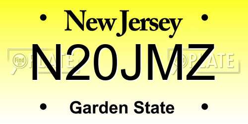 N20JMZ New Jersey License Plate