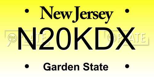 N20KDX New Jersey License Plate