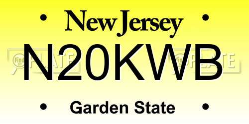 N20KWB New Jersey License Plate