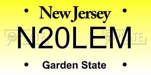 N20LEM New Jersey License Plate