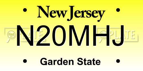 N20MHJ New Jersey License Plate