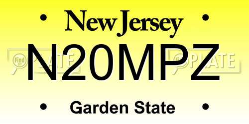 N20MPZ New Jersey License Plate