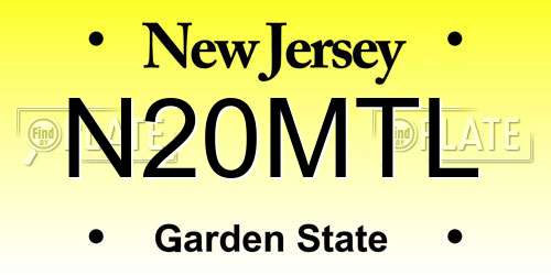 N20MTL New Jersey License Plate