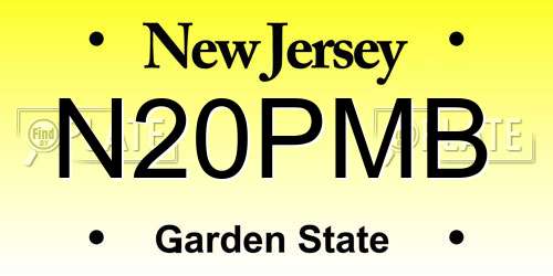 N20PMB New Jersey License Plate