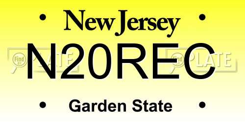 N20REC New Jersey License Plate