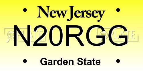 N20RGG New Jersey License Plate