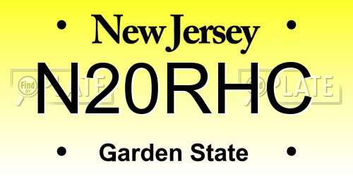 N20RHC New Jersey License Plate