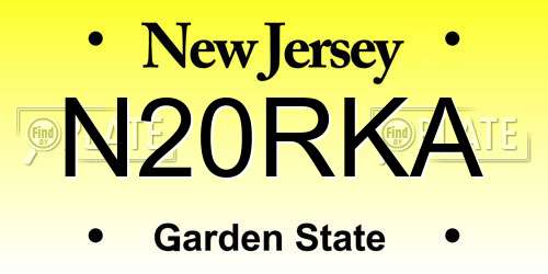 N20RKA New Jersey License Plate