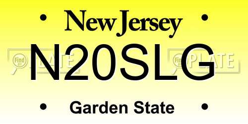 N20SLG New Jersey License Plate