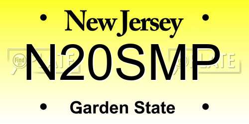 N20SMP New Jersey License Plate