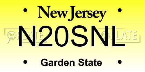 N20SNL New Jersey License Plate