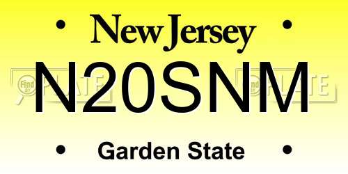 N20SNM New Jersey License Plate