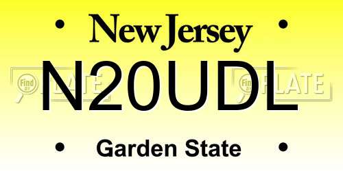N20UDL New Jersey License Plate