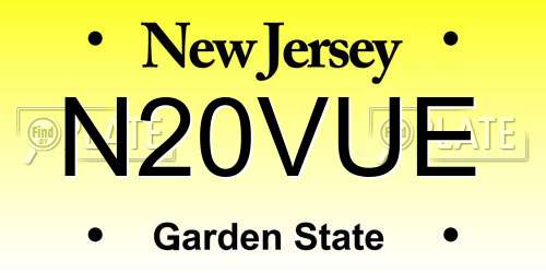 N20VUE New Jersey License Plate