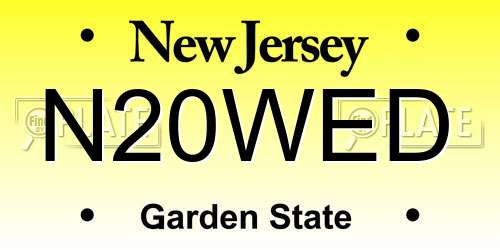 N20WED New Jersey License Plate