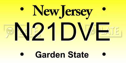 N21DVE New Jersey License Plate