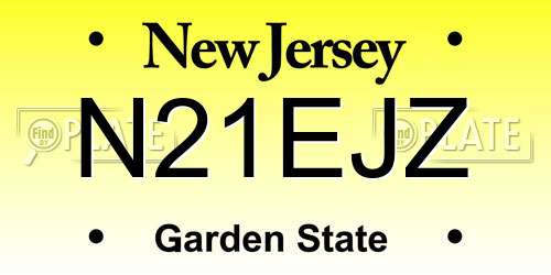 N21EJZ New Jersey License Plate