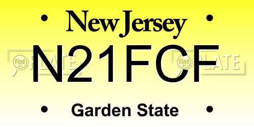 N21FCF New Jersey License Plate