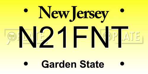 N21FNT New Jersey License Plate
