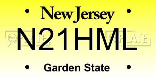 N21HML New Jersey License Plate