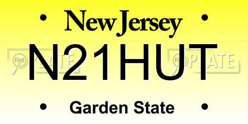 N21HUT New Jersey License Plate