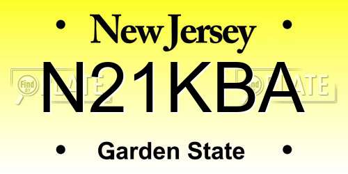 N21KBA New Jersey License Plate