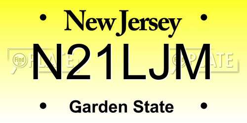 N21LJM New Jersey License Plate