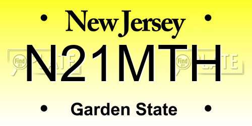 N21MTH New Jersey License Plate