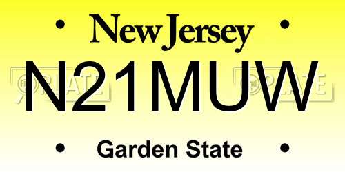 N21MUW New Jersey License Plate