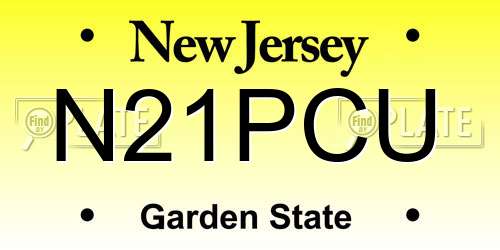 N21PCU New Jersey License Plate