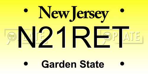 N21RET New Jersey License Plate