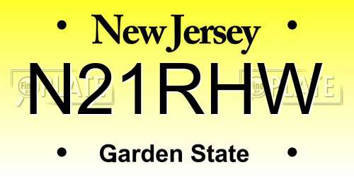 N21RHW New Jersey License Plate