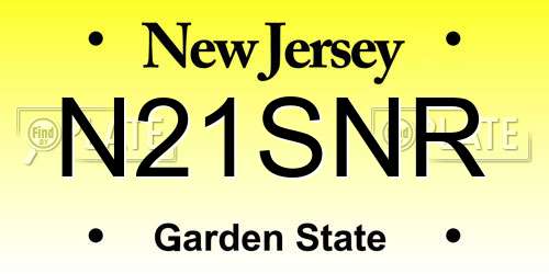 N21SNR New Jersey License Plate