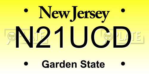 N21UCD New Jersey License Plate